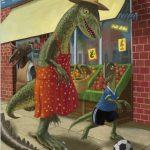 "Dinosaur Mum Out Shopping With Son" "Dinosaur Mum Out Shopping With Son"