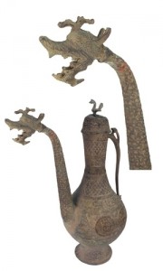 Tampa Bronze Dragão persa navio